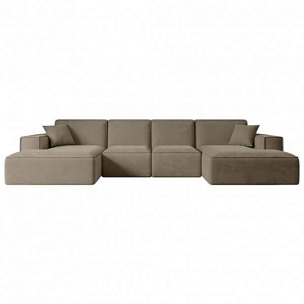 ALTDECOR SEDACÍ SOUPRAVA SIERRA-U – 349 x 169 x 80 cm, hnědá barva velur