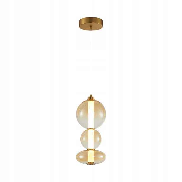 Italux Sonte závěsná Led lampa 24W 3000K jantarové stínidlo hnědá