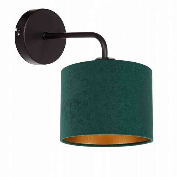 Nástěnná Lampa Klasická Nástěnná Lampa Stínidlo Velur Gold E27