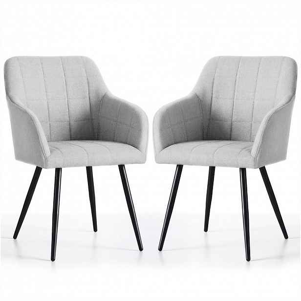 RAUMHIRSCH FURNITURE ČALOUNĚNÁ ŽIDLE, sada 2 ks, kovové nohy, šedá, černá 54/82/58