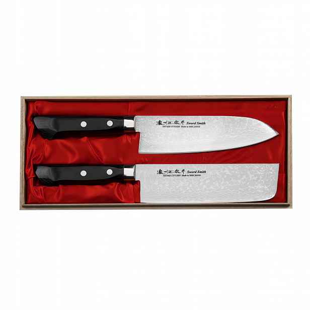 Sada nožů Satake Unique Sai VG-10 Santoku 17 cm Nakiri 17 cm Pakka