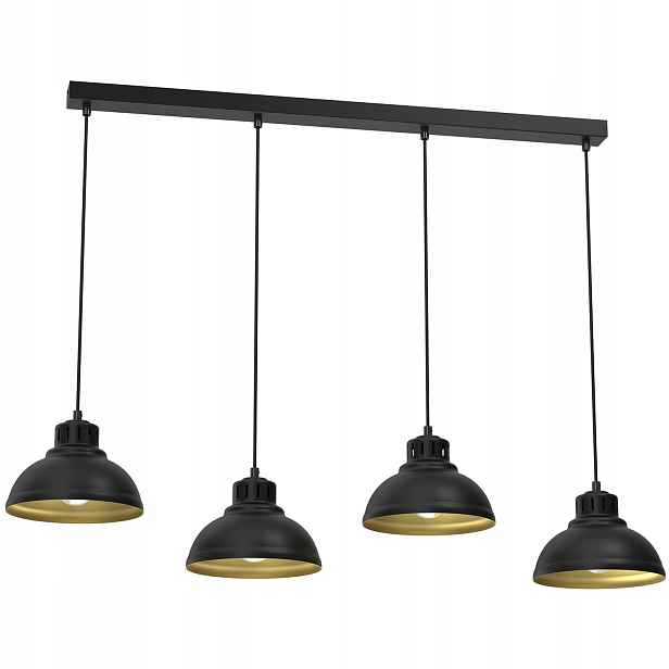 Závěsná lampa Luminex Sven 105 cm 4xE27 černá-zlatá, moderní