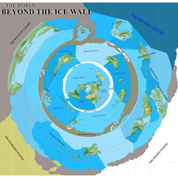 Plochá země Mapa Projekt „Beyond the Ice Wall 90x90 cm