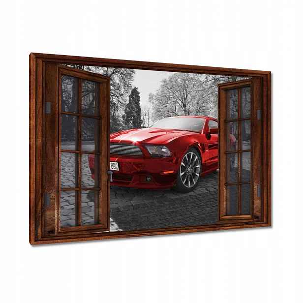 Obrazy 90x60 Červený Mustang