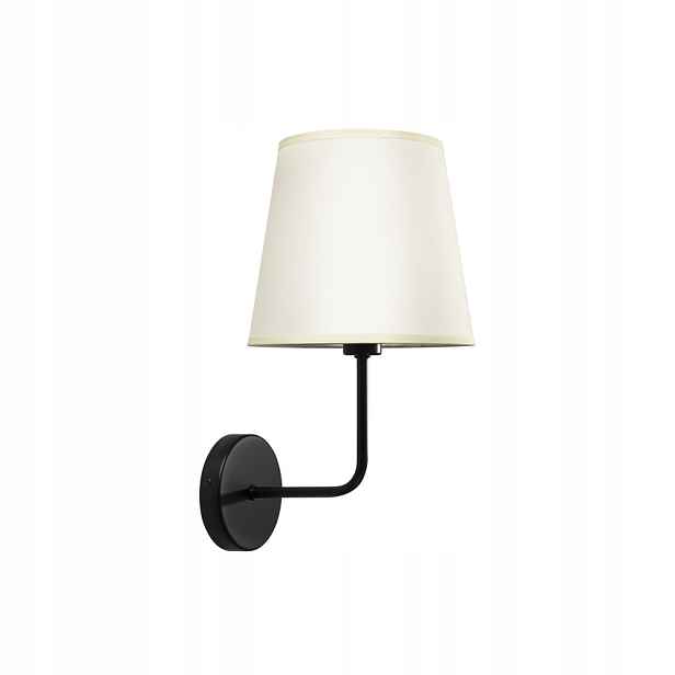 Nástěnná lampa černá s ecru stínítkem, klasická do obývacího pokoje Candellux