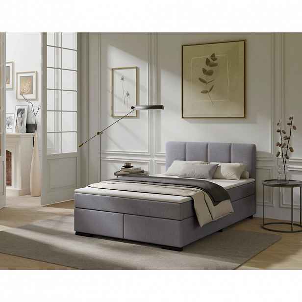 MID.YOU POSTEL BOXSPRING, 120/200 cm, světle šedá