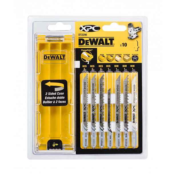 DeWALT - 10dílná sada pilových plátků na dřevo DT2296