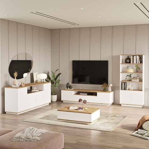 Kalune Design Sada nábytku do obývacího pokoje Fr 19 borovice Atlantic/bílá