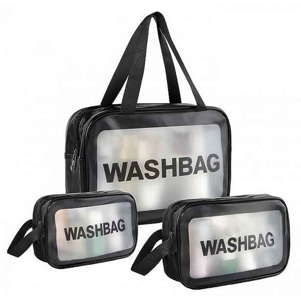Kosmetická taška WASHBAG sada 3 ks, černá