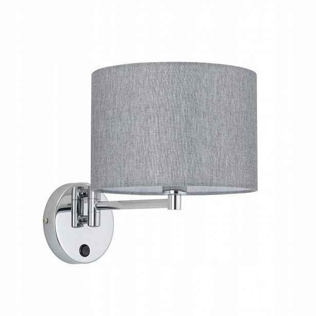 Šedá nástěnná lampa Hotel Mood s vypínačem nad postelí Nowodvorski