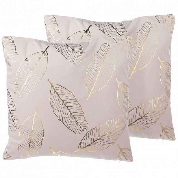 Beliani DEKORATIVNÍ POLŠTÁŘ sada 2 ks Růžový 45/45 cm Freesia