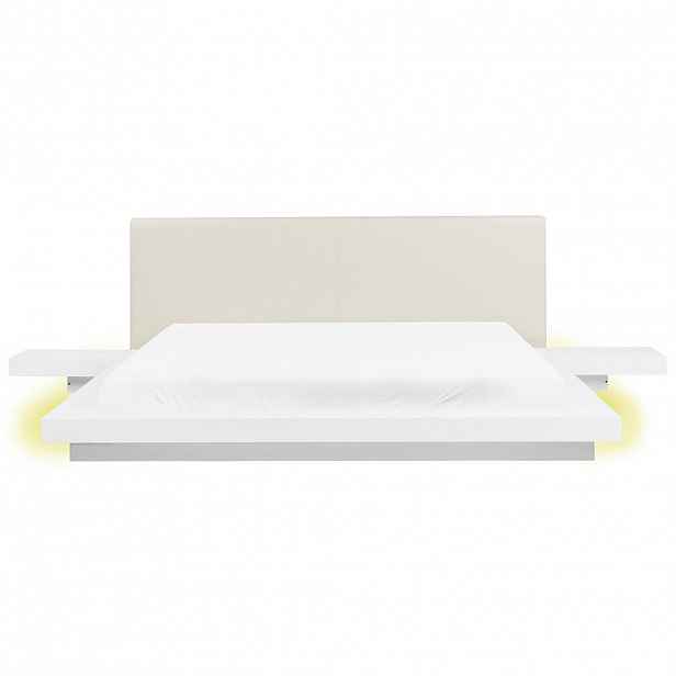 Beliani POSTEL s LED 180x200 cm Bílá Zen