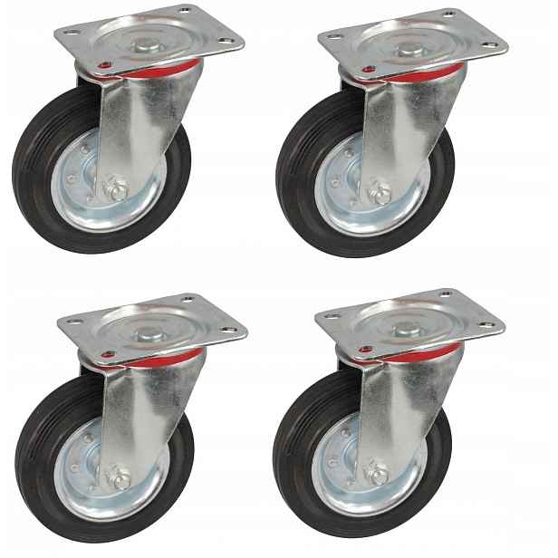Set 4 Otočná Kolečka 125 mm 130 kg na kolo