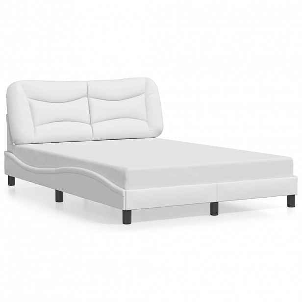 vidaXL Rám postele bez matrace Hvar bílý 120x200 cm umělá kůže