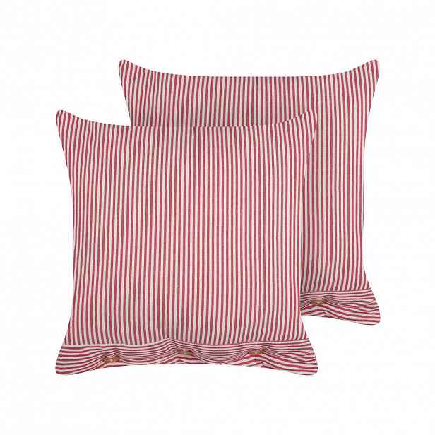 Beliani DEKORATIVNÍ POLŠTÁŘ sada 2 ks Červený 45/45 cm Aalita