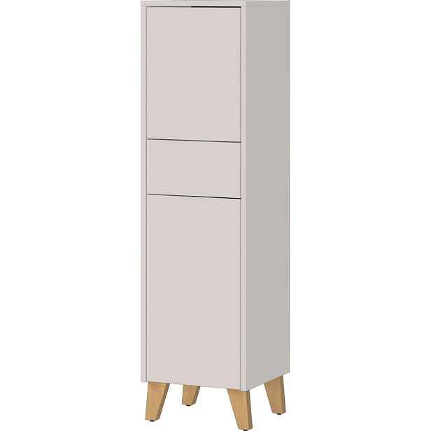 Krémová matná vysoká koupelnová skříňka 33x123 cm Arnea – Germania