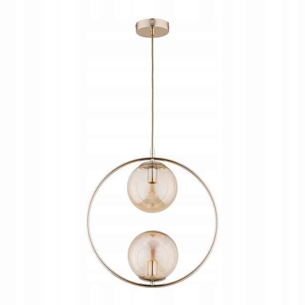Moderní závěsná lampa ze zlata, kulaté skleněné koule do obývacího pokoje, 2 body, Alfa
