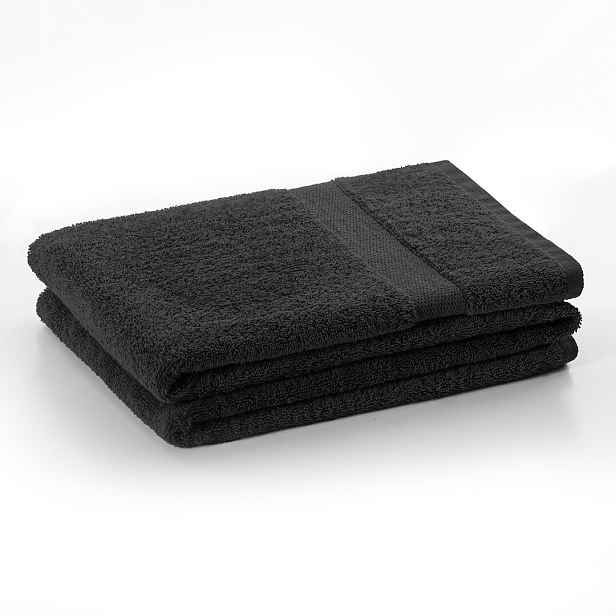 Restilo Bavlněný ručník DecoKing Marina sytě černý, velikost 70x140