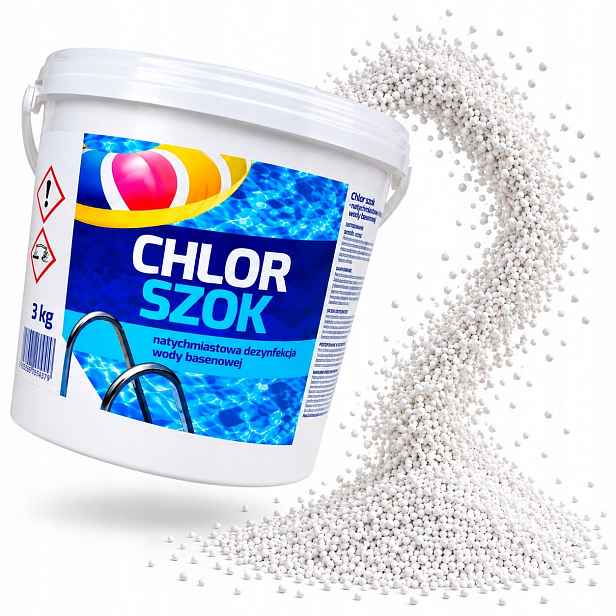 Rychlá Dezinfekce Bazénu Chlor Šok 3 Kg Granulát Bazénová Chemie Voda