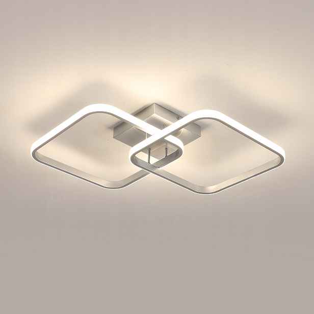 Stropní Led svítidlo lustr čtvercový stříbrný moderní 42W 4500K