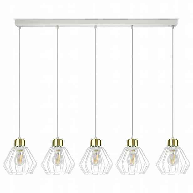 Lampa Stropní Svítidlo Lustr ve stylu Glam Bílá Zlatá Led