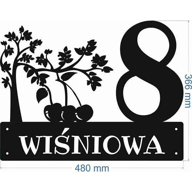 Číslo Na Dům 80 cm Tabule Adresa Ocel 2 mm Grafika 127