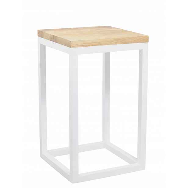 Stojanový Květináč malý Stojan Na Květiny 42 cm dubový dřevěný Bílý