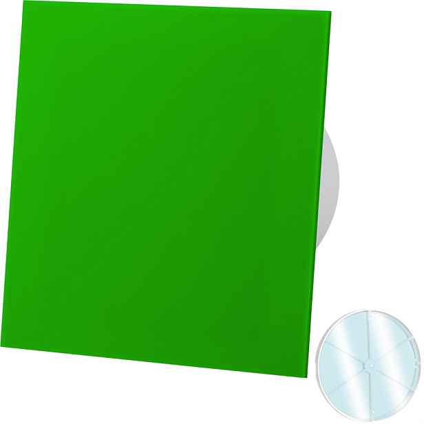 Ventilátor Plexi Zelený Kuličkové Ložisko Zpětný Ventil Standard Fi 125