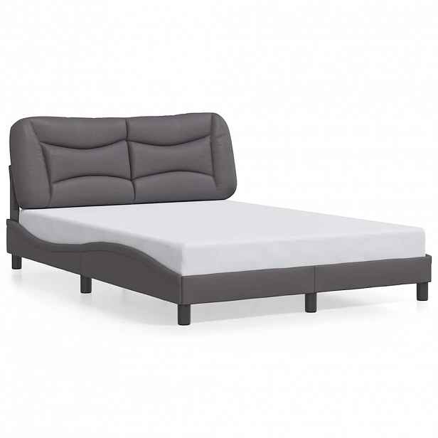 vidaXL Rám postele bez matrace Hvar šedý 120x200 cm umělá kůže