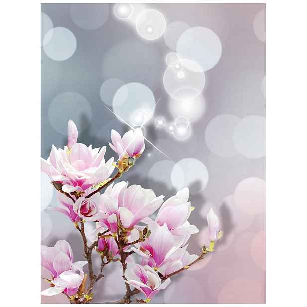 Vliesová fototapeta Magnolie růžová pastelové bokeh jiskří 206x275 lepidlo