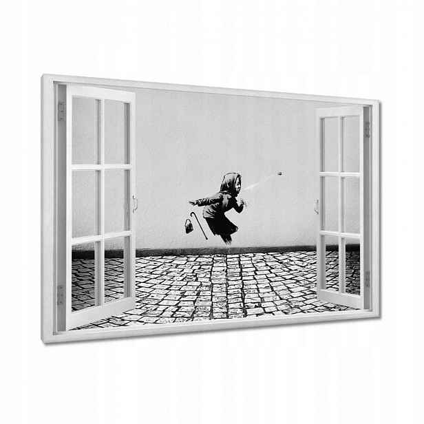 Obrazy 90x60 Banksy Babička Achoo Psik