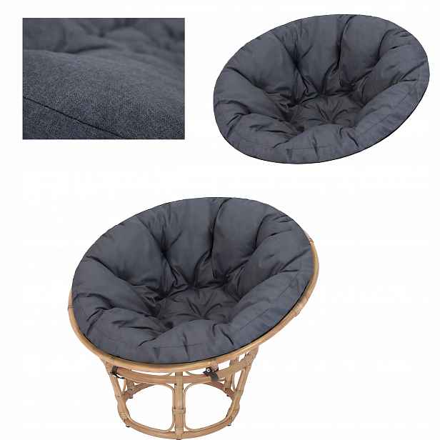 Polštář na zahradní křeslo Papasan kokon 114 cm, kulatá poduška, hnízdo