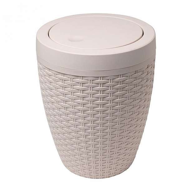 Krémový koupelnový koš Addis Rattan Bath Bin Calico, 5 l