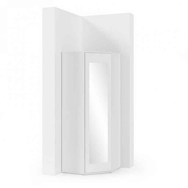 Rohová skříň se zrcadlem AMI Bílá