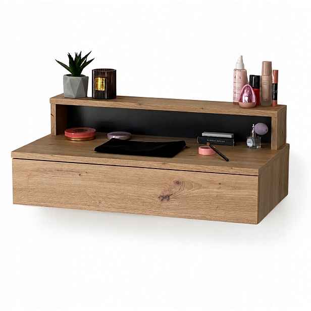 Toaletní Stolek Konzola Lena 75 Závěsný Lena Plus Dub Artisan
