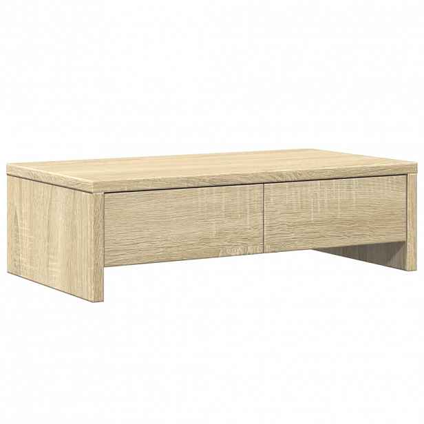 vidaXL Stojan na monitor se zásuvkami dub sonoma 50x27x15 cm kompozit