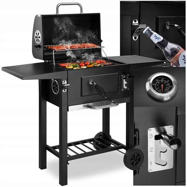 Zahradní uhlíkový gril Carbon černý