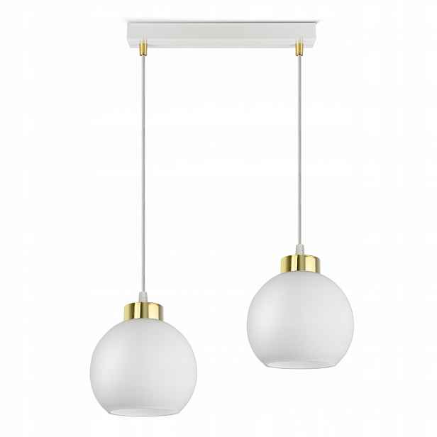 Závěsná stropní lampa Lustr Bílá Skleněné Koule Bílé Sklo BZ2 Led E27