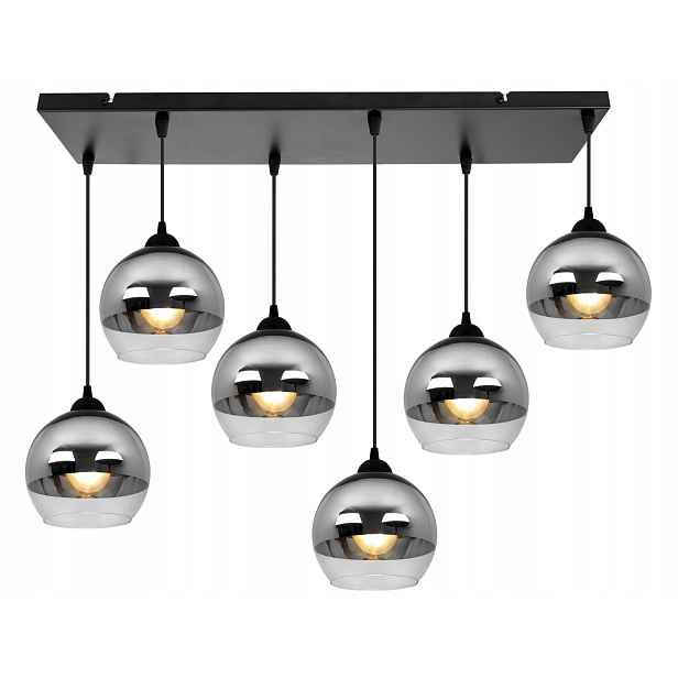 Závěsná Stropní Lampa Lustr Skleněná Lišta Stínidlo Chrom Do Obývacího Pokoje