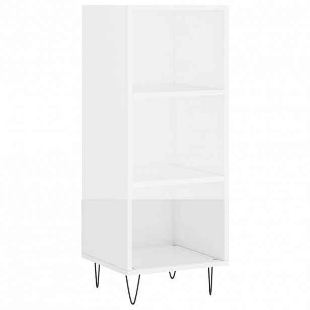 vidaXL Příborník bílý vysoký lesk 34,5 x 32,5 x 90 cm kompozitní dřevo