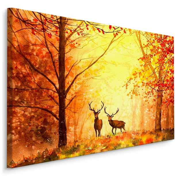Plátno Jeleni V Podzimním Lese Varianta: 40x30