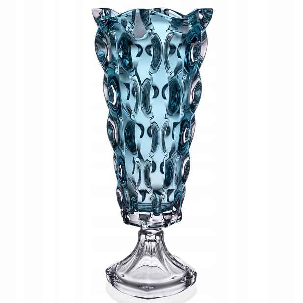Bohemia Samba Aquamarine Váza Na Noze 405 MM