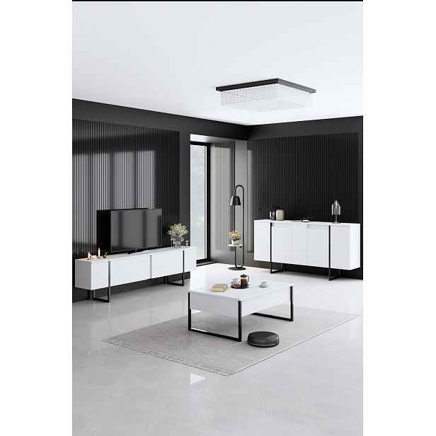 Kalune Design Sada nábytku do obývacího pokoje Luxe bílá/černá