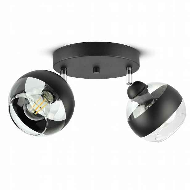 Závěsná stropní lampa Lustr Černá Skleněné Koule Černý Belt EG2 Led E27