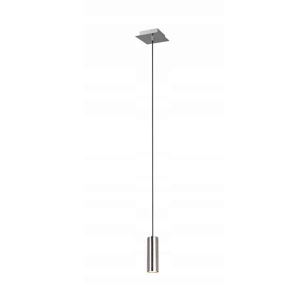 Závěsná lampa tuba Marley, stříbrný nikl Trio