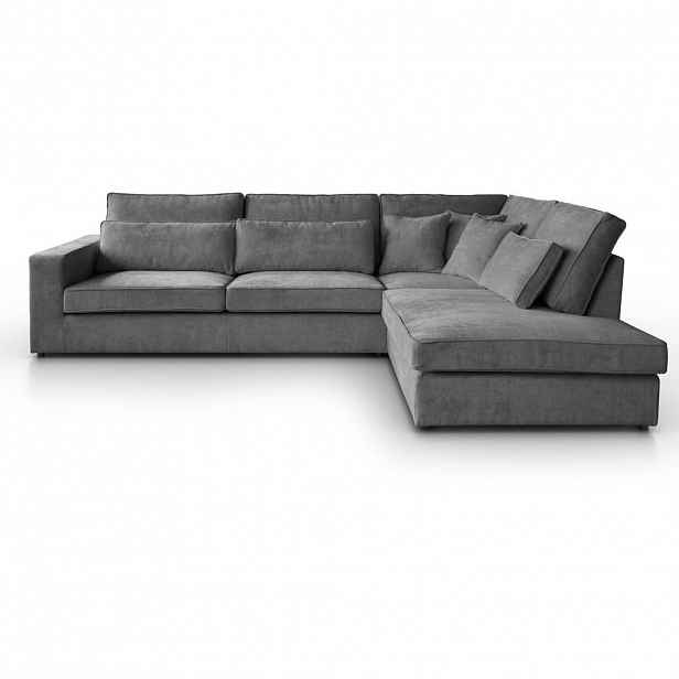 Beautysofa ROHOVÁ pohovka Parma bez funkce spaní, šedá, pravá