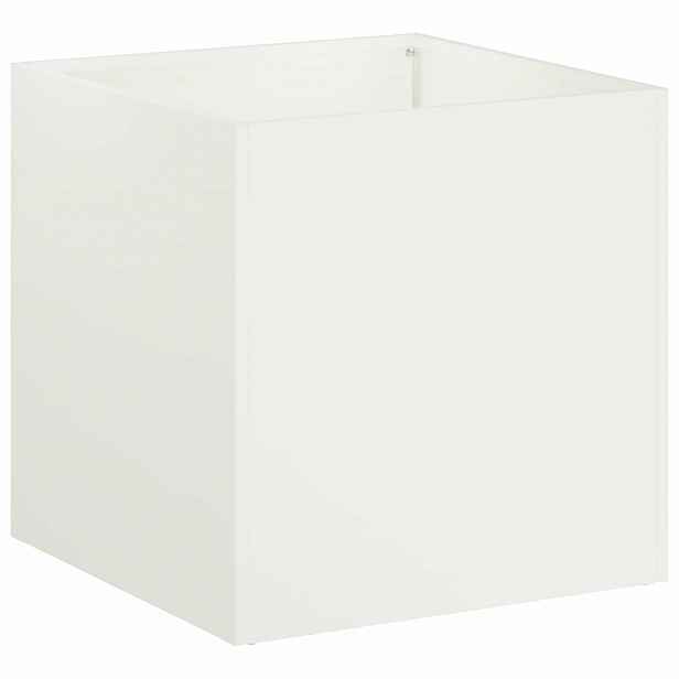 vidaXL Zahradní pěstebník Bílá 25 x 25 x 25 cm Studená válcovaná ocel