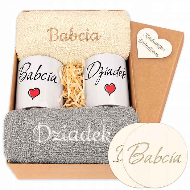 Dárek pro prarodiče Den babiček Ručníky Kubky db pro prarodiče Vánoce