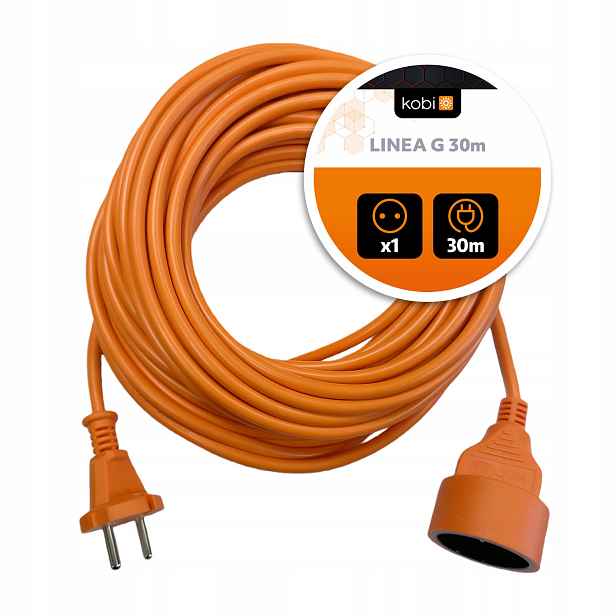 Prodlužovací Kabel 230V 30 m Oranžový Linea G Kobi