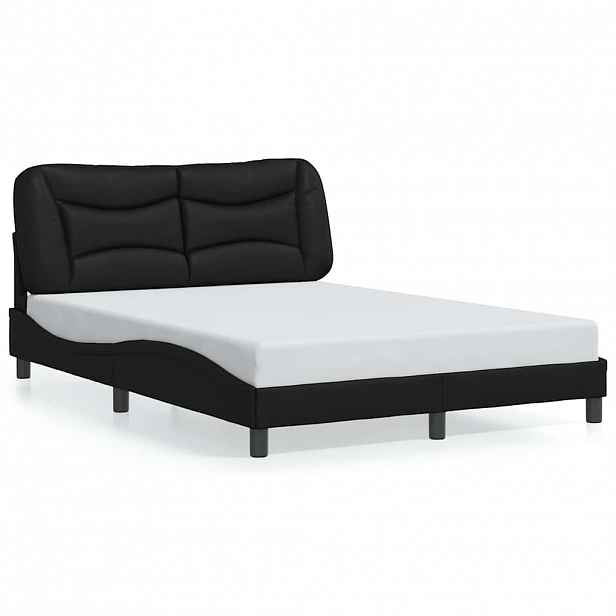 vidaXL Rám postele bez matrace Hvar černý 140x190 cm umělá kůže